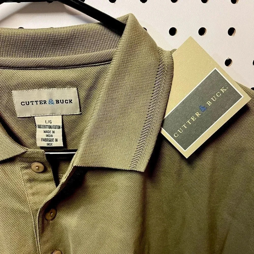 NWT CUTTER &  BUCK Short Sleeve Dress Polo button up shirt
